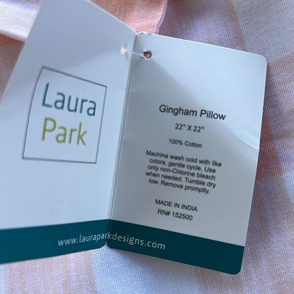 Laura Park Gingham Throw Pillow Covers 22”x22” - Picture 6 of 6